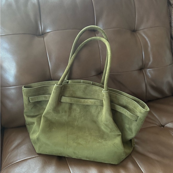 JW PEI - NWT Hana Medium Faux Suede Tote Bag- Dark Olive - Picture 9 of 10